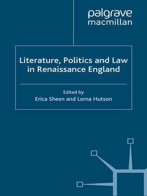 cover image of Literature, Politics and Law in Renaissance England